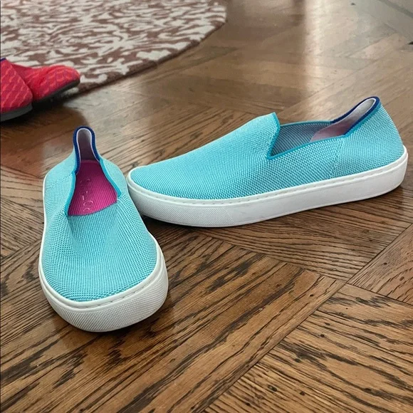 Rothy's Women's Aqua Slip-On Sneakers - Picture 4 of 5